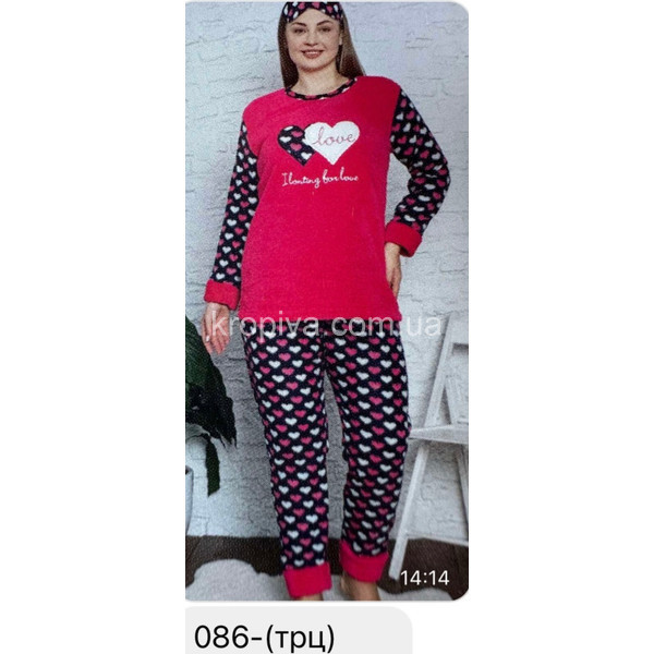 Женская пижама махра-флис батал оптом 111023-727