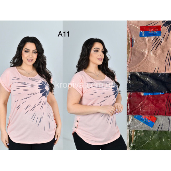 Женская футболка полубатал микс оптом  (130224-620)