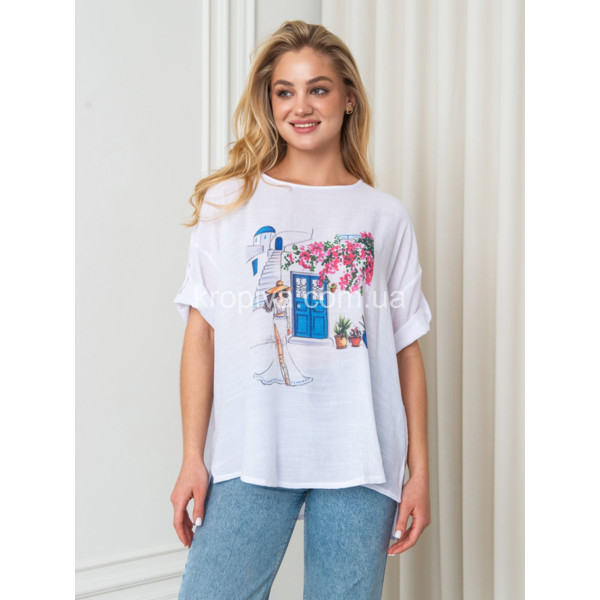 Жіноча футболка батал льон оптом 180224-663