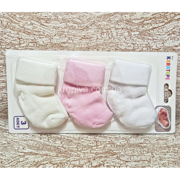 Носочки для новорожденных микс оптом  (260224-687)