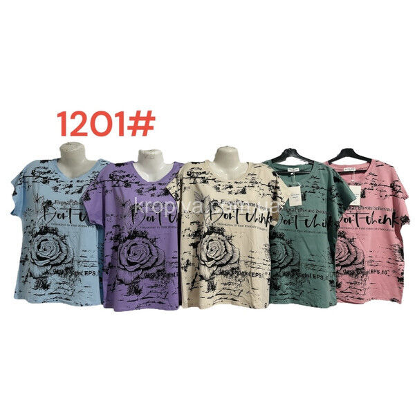 Женская футболка батал микс оптом 270225-134