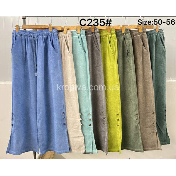 Женские брюки батал лен оптом 130425-737
