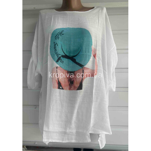 Женская футболка полубатал лен оптом 190625-718