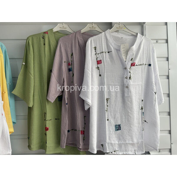 Женская рубашка 203 лен полубатал оптом 190625-786