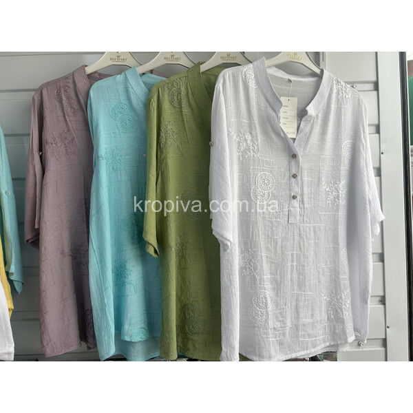Женская рубашка 221 лен полубатал оптом 190625-797