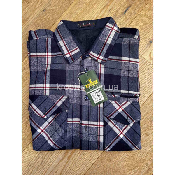 Мужская рубашка на флисе норма Турция оптом 290825-761