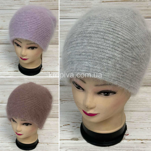 Женская шапка двойная с люрексовой ниткой оптом 031025-143