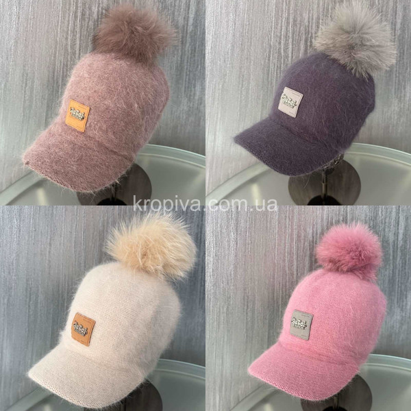 Женская кепка ангора с люрексовой ниткой оптом 031025-153