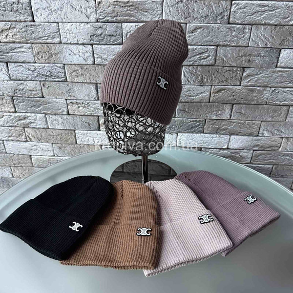 Женская шапка одинарная вязаная оптом 151025-99