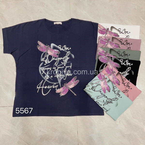 Женская футболка батал микс оптом 110126-637