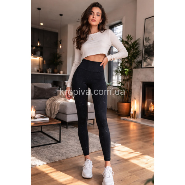 Женские лосины 124 в камнях норма  оптом 190326-22
