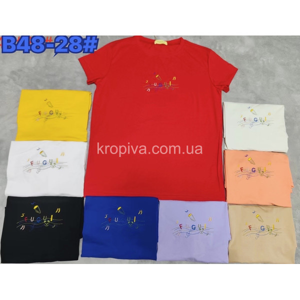 Жіноча футболка напівбатал 48 Туреччина мікс оптом  (080523-720)