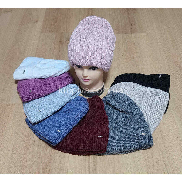 Женская шапка на флисе микс оптом 261024-720