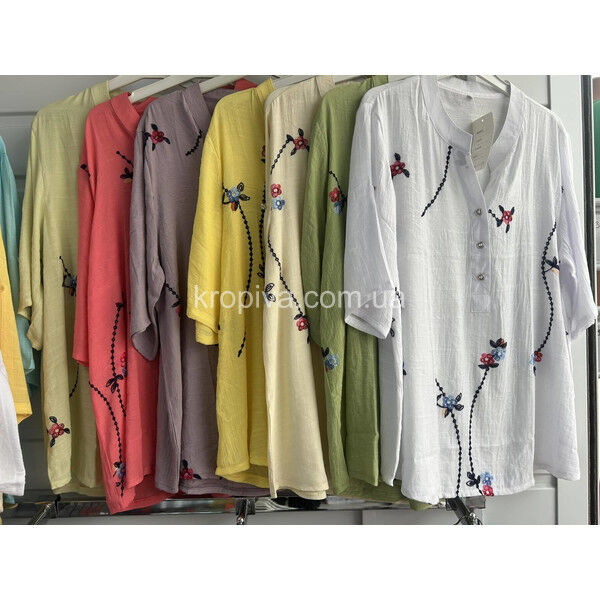 Женская рубашка 1121 лен полубатал оптом 190625-787