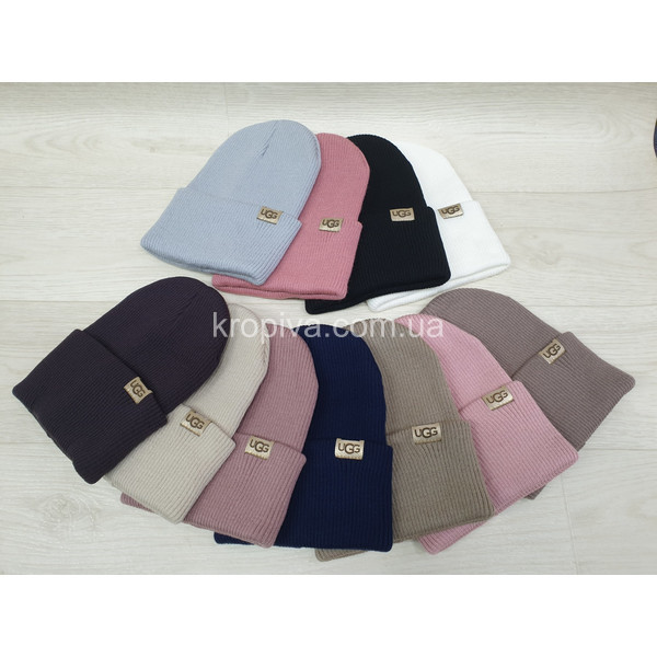 Женская шапка молодежная на флисе микс оптом 160925-672