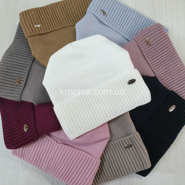 Женская шапка на флисе микс оптом  (160925-703)