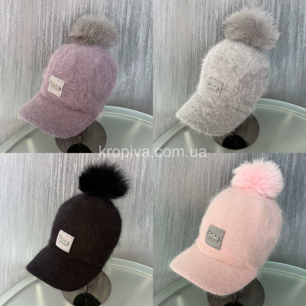 Женская кепка ангора с люрексовой ниткой оптом 031025-154