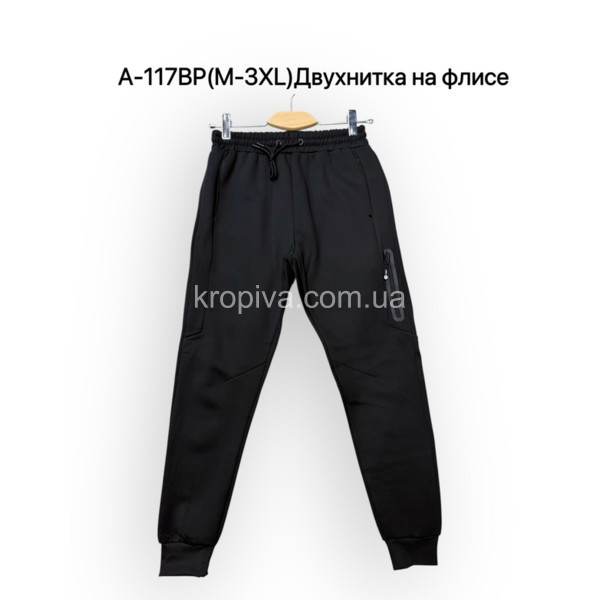 Мужские спортивные штаны на флисе норма оптом 011125-617