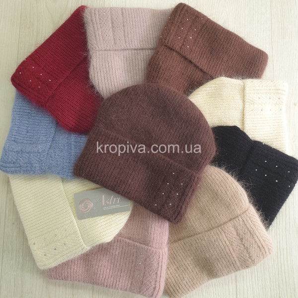 Жіноча шапка ангора на флісі мікс оптом 061125-670