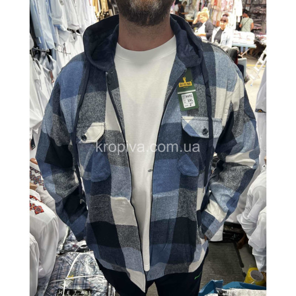 Мужская рубашка на меху змейка Турция оптом 081125-636