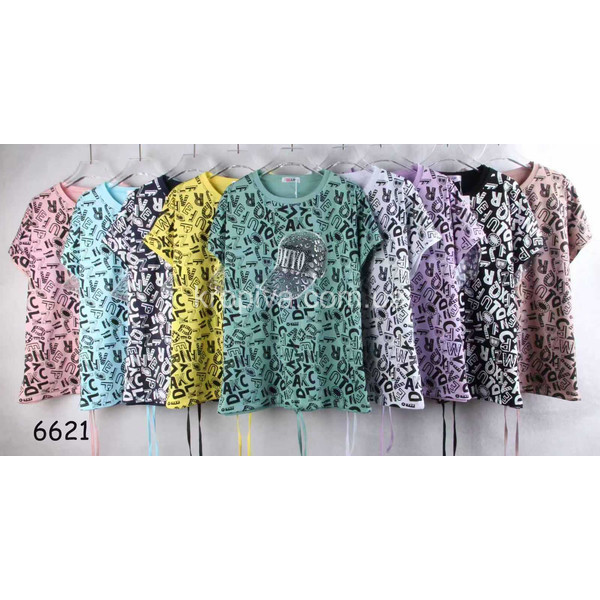 Женская футболка с камнями микс оптом 210126-760