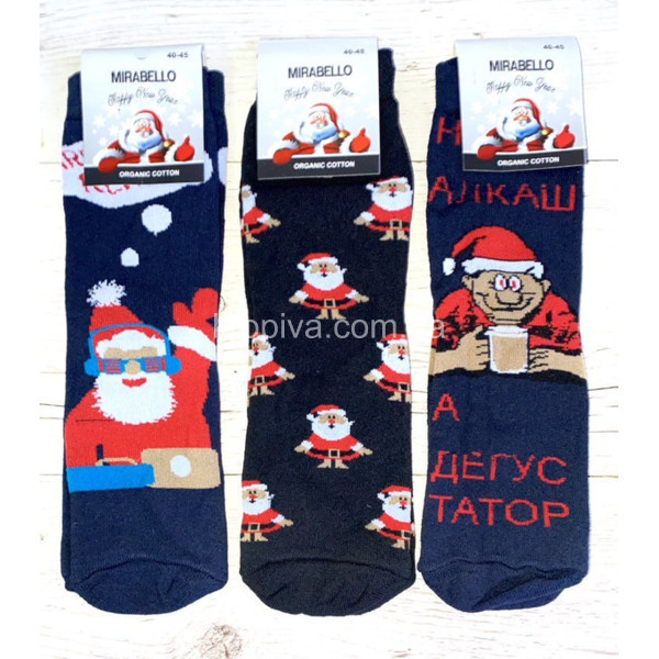 Чоловічі шкарпетки махра новорічні оптом 151222-609