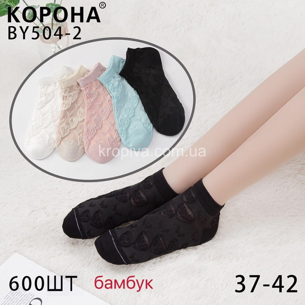 Шкарпетки жіночі тонкі бамбукові структурний малюнок оптом 200323-772