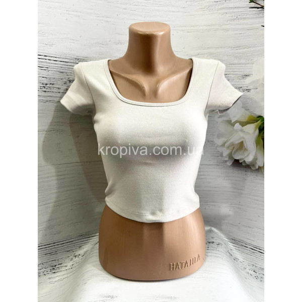 Женская футболка рубчик микс норма Турция оптом  (030523-660)