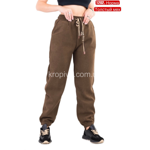 Жіночі спортивні штани-джоггери хутро норма мікс оптом 141023-727