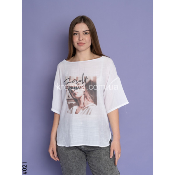 Жіноча футболка льон оптом  (100424-704)
