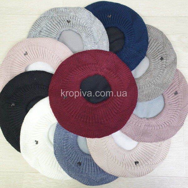 Женский берет на флисе микс оптом 031124-734