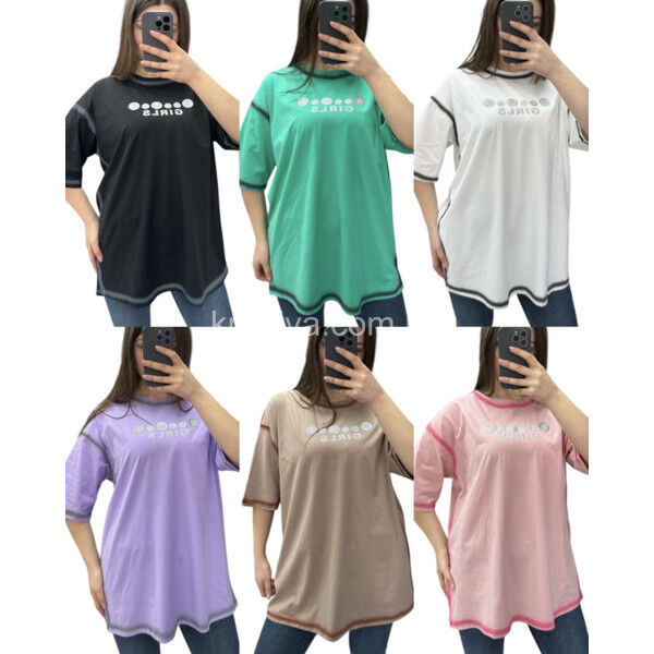 Жіноча футболка 25105 оверсайз оптом  (070325-706)