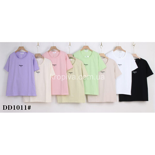 Женская футболка DD 1011 полубатал микс оптом  (140525-035)