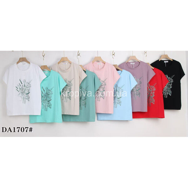 Женская футболка DА 1707 полубатал микс оптом 140525-060