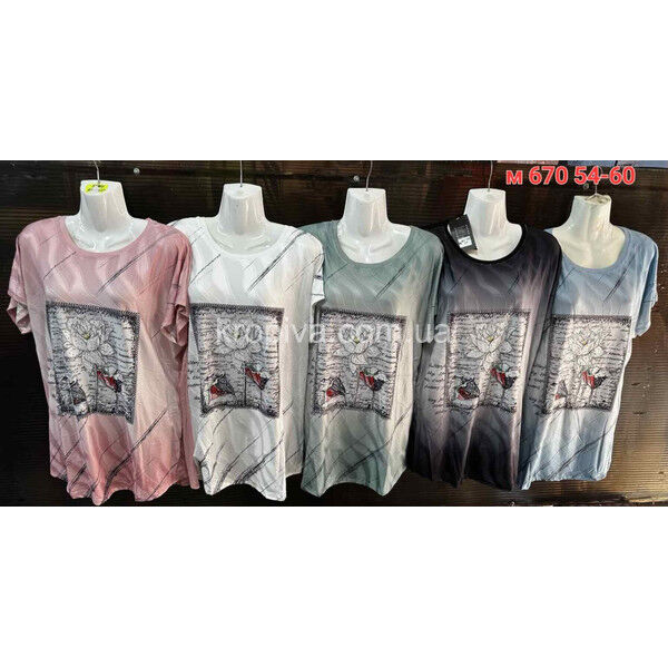 Женские футболки батал микс оптом  (170525-24)