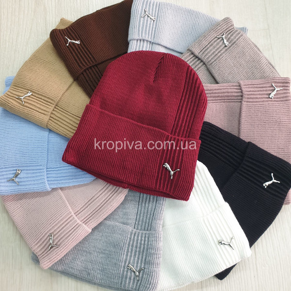 Женская шапка молодежная на флисе микс оптом 160925-653