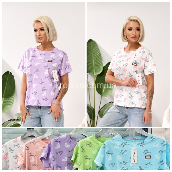 Жіноча футболка напівбатал мікс оптом  (050426-632)
