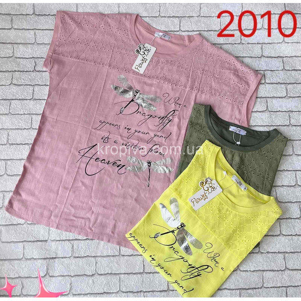 Женская футболка батал микс оптом  (200423-725)