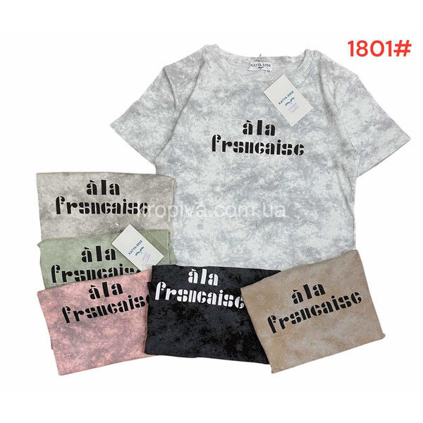 Женская футболка 1801 (микс цвета) оптом 060525-36