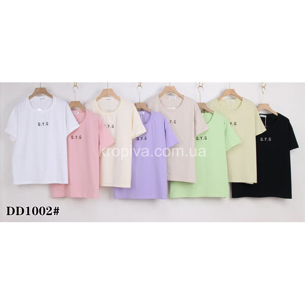Женская футболка DD 1002 полубатал микс оптом 140525-026