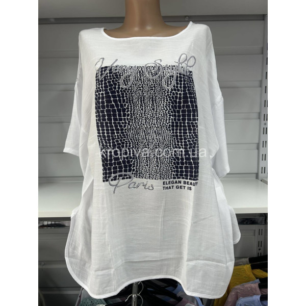 Женская футболка полубатал лен оптом 190625-713