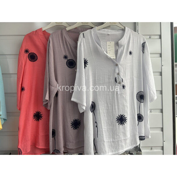 Женская рубашка 902 лен полубатал оптом 190625-789