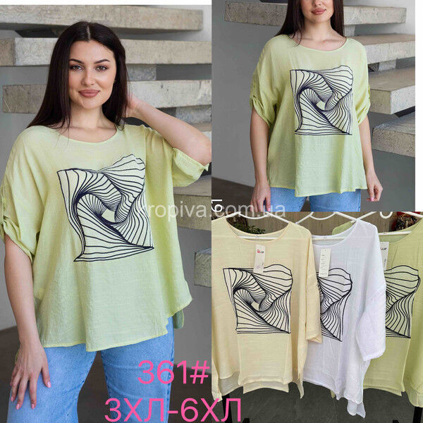 Женская футболка лен батал оптом 290725-769