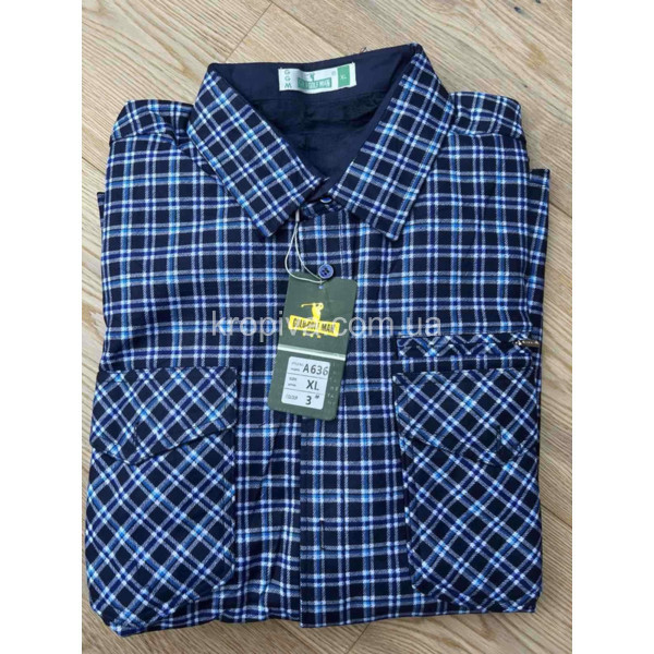 Мужская рубашка на флисе норма Турция оптом 290825-764