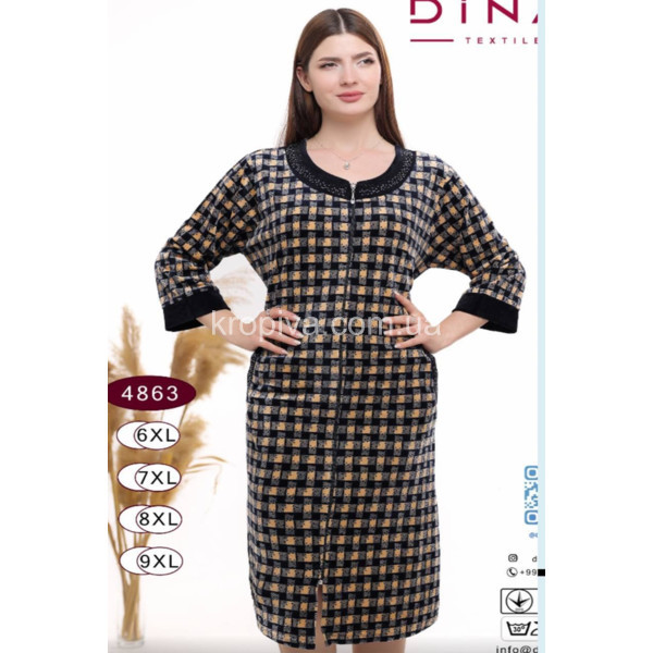 Женский халат велюр батал Узбекистан оптом 190925-606