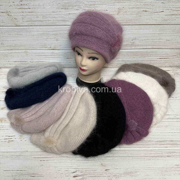 Женская шапка двойная с норкой оптом 031025-136
