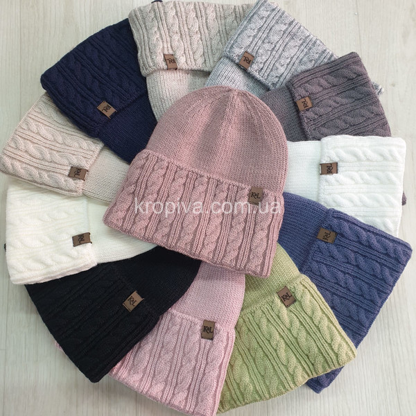 Жіноча шапка на флісі мікс оптом 021025-607