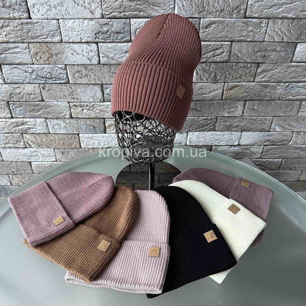 Женская вязаная шапка одинарная оптом 061025-91