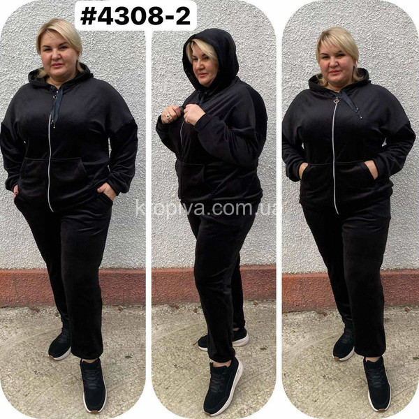 Женский костюм 4308 велюр на меху батал оптом 161025-699
