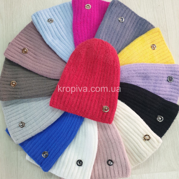 Женская шапка ангора на флисе микс оптом 291025-721
